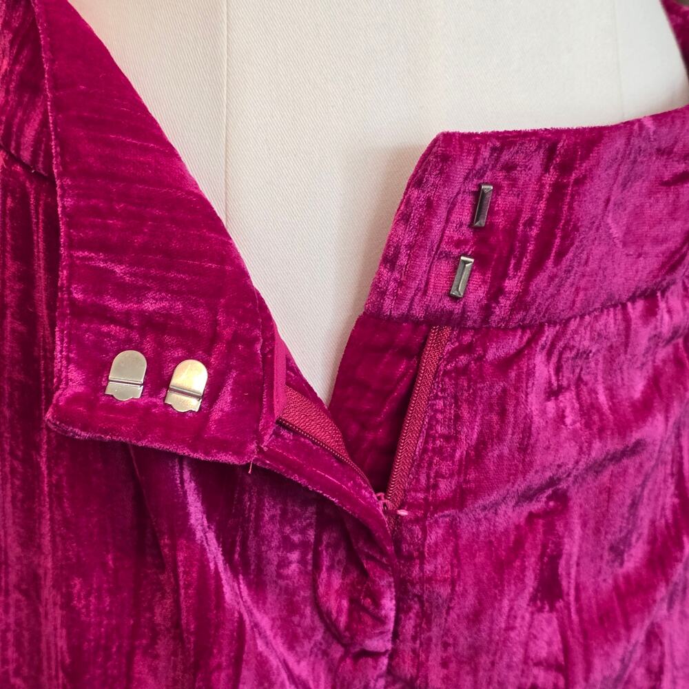 Womens NWT Nasty Gal Crush Hot Pink Velvet Suit Set Blazer US 4, Pants US 6 - Picture 8 of 10